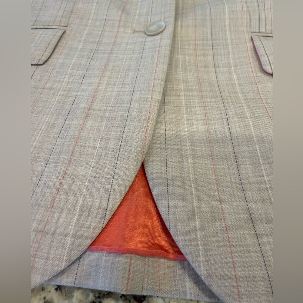 Pendleton wool blend pin striped blazer orange li… - image 5